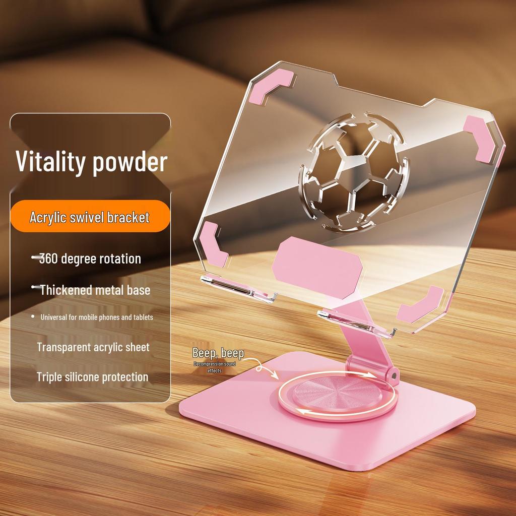 Universal Rotating Desktop Acrylic Tablet Stand for Live Broadcasts and Online Classes