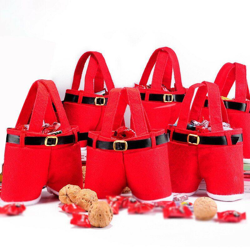 Santa Claus Pants Shaped Christmas Candy Gift Bag For Kids Holiday Cheer**