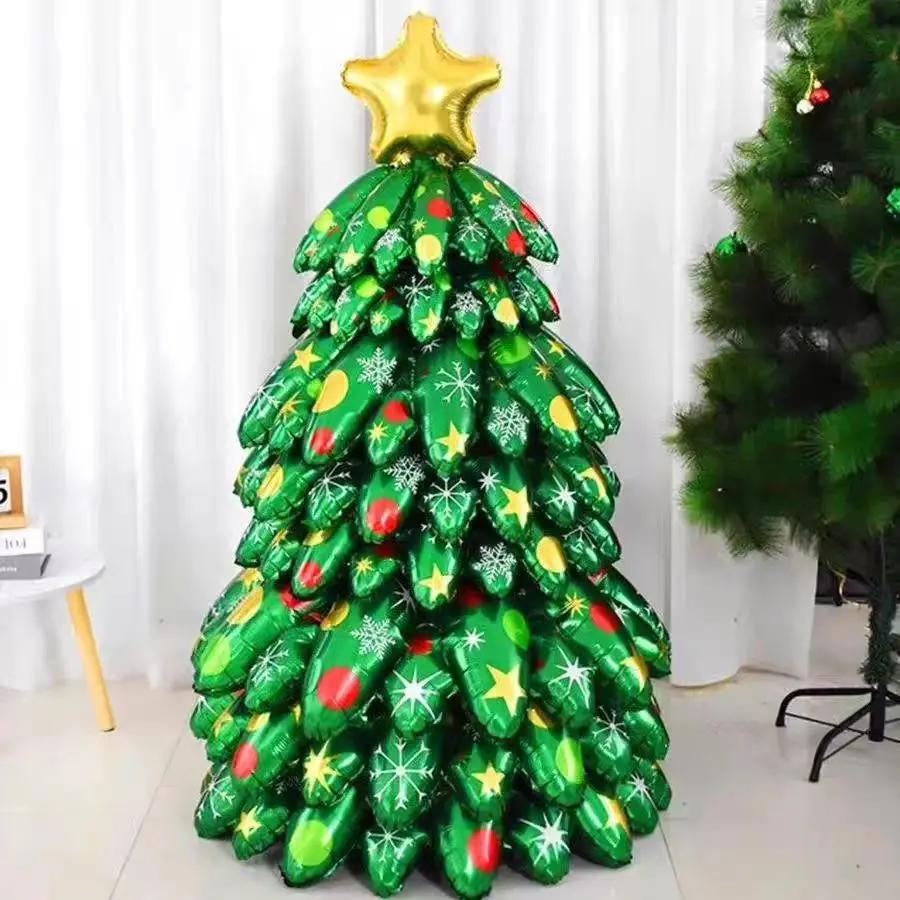 130cm Christmas Large 3D Xmas Tree Balloons Home Decoration Christmas Party Aluminum Foil Balloon New Year Navidad 2025