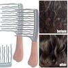 Portable Double Row Big Tooth Comb Easy To Clean Wide Tooth Comb Hair Styling Fluffy Roots Combs