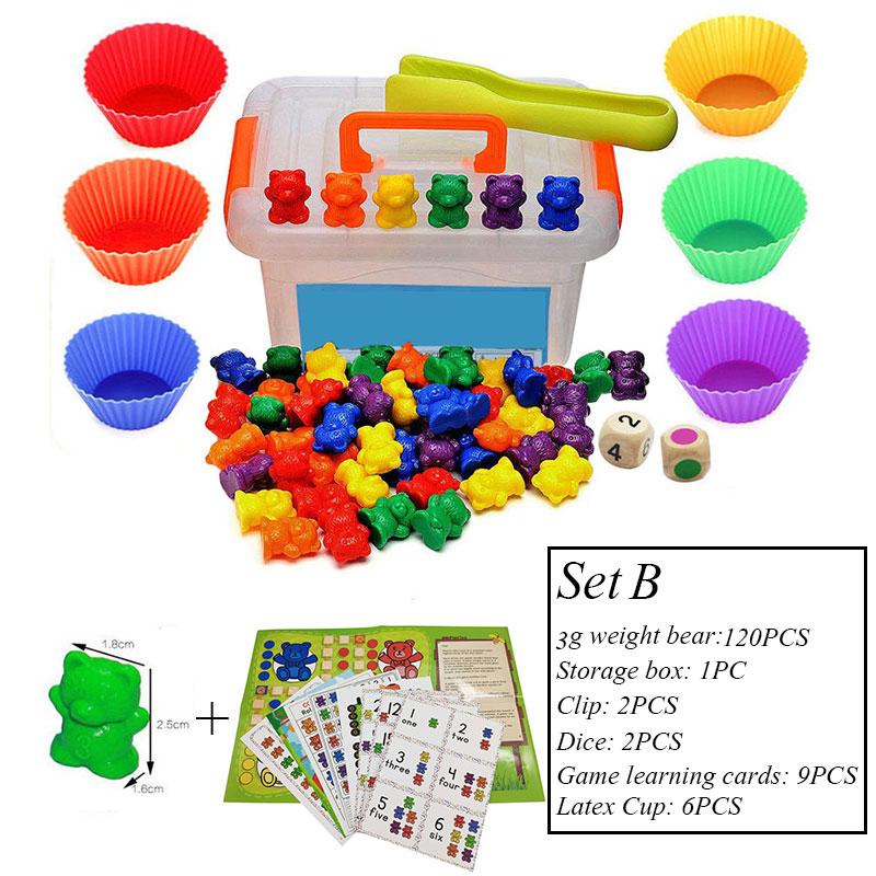 Montessori Rainbow Weight Bear Zabawki dla dzieci Sorter kolorów Materiał do liczenia Gra edukacyjna z matematyką Zabawki edukacyjne dla dzieci Nowe
