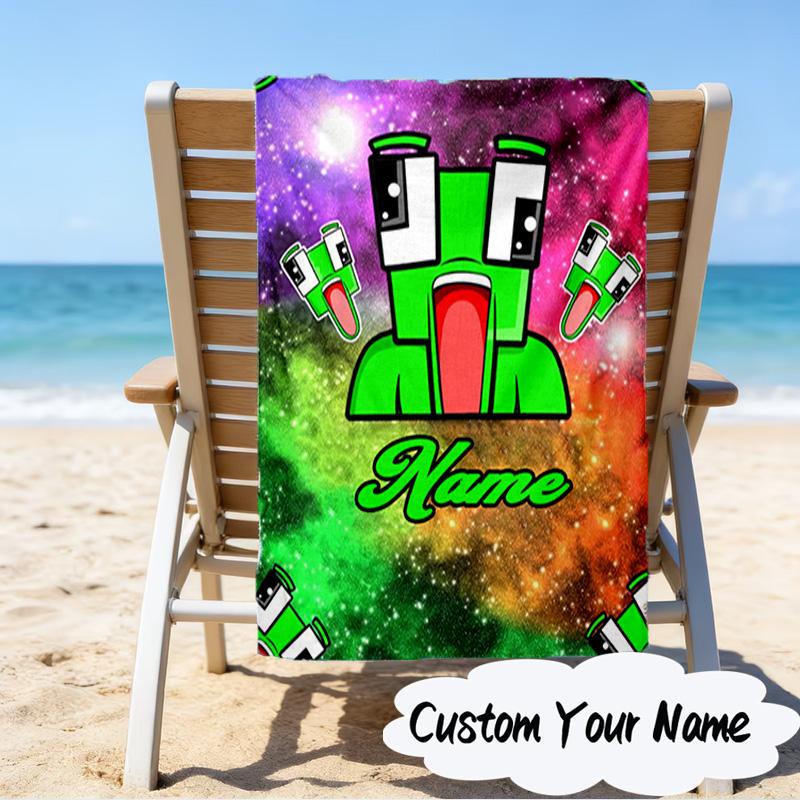 Custom Name Space Alien Un-speakable Microfiber Beach Towel Super Soft & Absorbent for Bath, Beach, Travel Bath Time Accessory, Fan Gifts