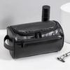 Large Capacity Travel Wash Bag PU Leather Hanging Toiletry Bag Cosmetic Makeup Bag  Outdoor