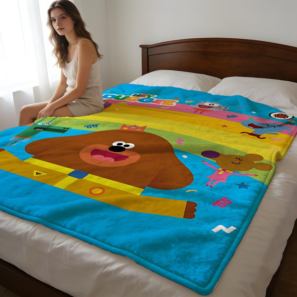 Throw High-Density Short Plush Blanket For Sofa Nap Air-Conditioned Room Soft Skin-Friendly Anime H-Hey Duggee