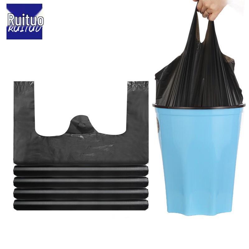 Ruituo Black Vest-Style Handle Tie Trash Bags