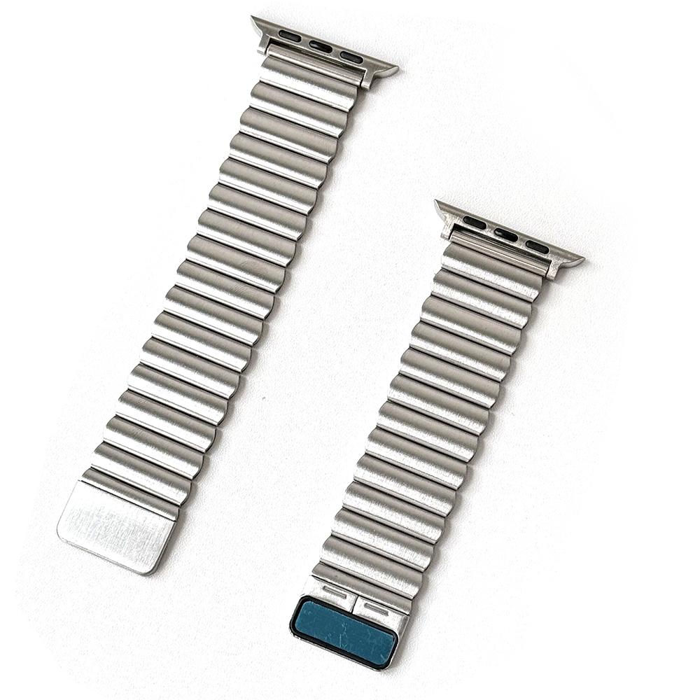 

Watch Band for Apple Watch Series 10 42mm/9 8 7 41mm/SE (2023) SE (2022) SE 6 5 4 40mm/3 2 1 38mm Magnetic Watchband Strap Silver