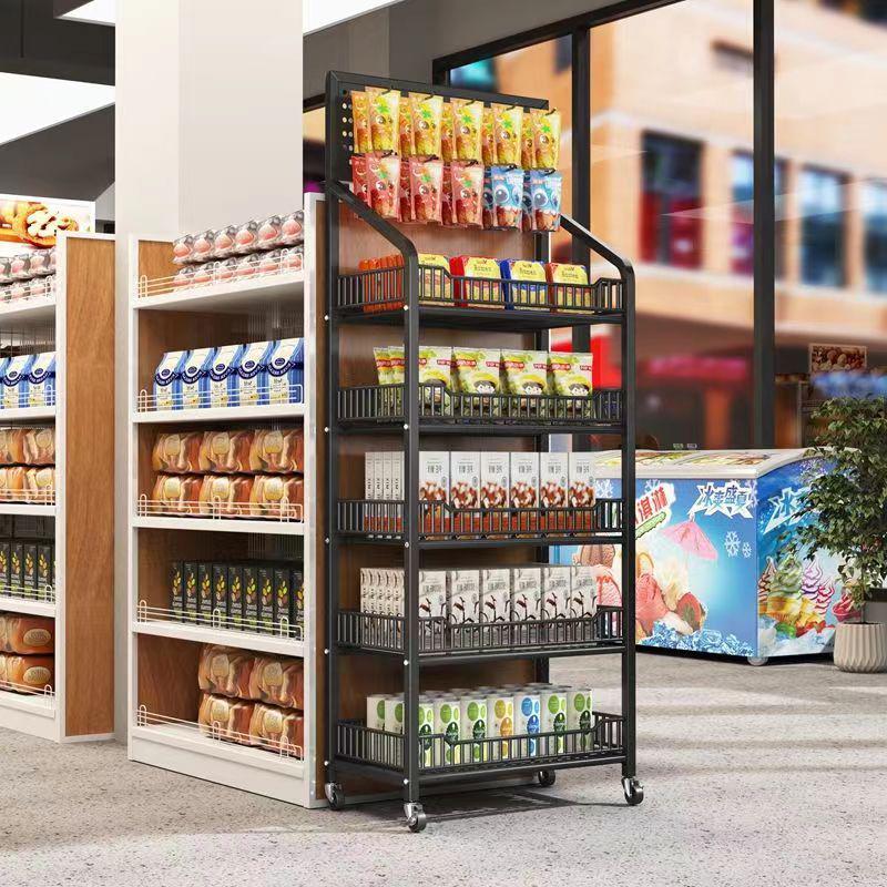 Multi-Layer Snack and Beverage Display Rack for Convenience Stores and Household Use