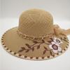 Fashion Wide Brim Women's Sun Hat Flower Printed UV Protection Fisherman's Hat Lightweight Breathable Straw Hat Summer Outdoor