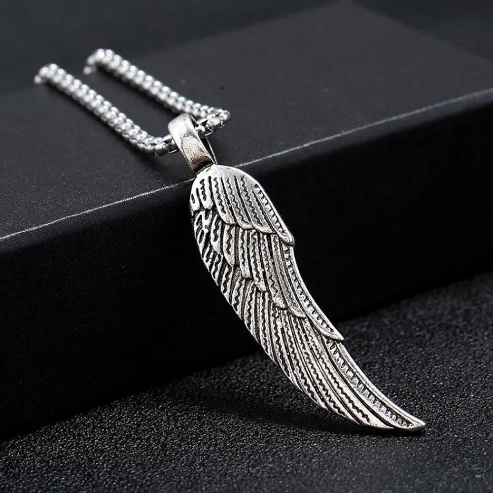 Retro Feather Wings Pendant Necklace For Men Women Hip Hop Style Copper Color Stainless Steel Neck Chain Fashion Jewelry Gifts