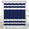 White Navy Blue Shower Curtain for Bathroom 72x72inches Boho Navy Blue and White Striped Waffle Shower Curtain Set with Hooks Bohemia Geometric
