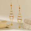 2023 Glamorous Gold Plated Triangle Crystal Heart Tassel Earrings Women For
