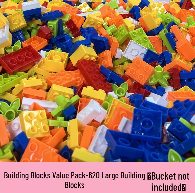 Large Particle Building Blocks for Child-Friendly DIY Assembly