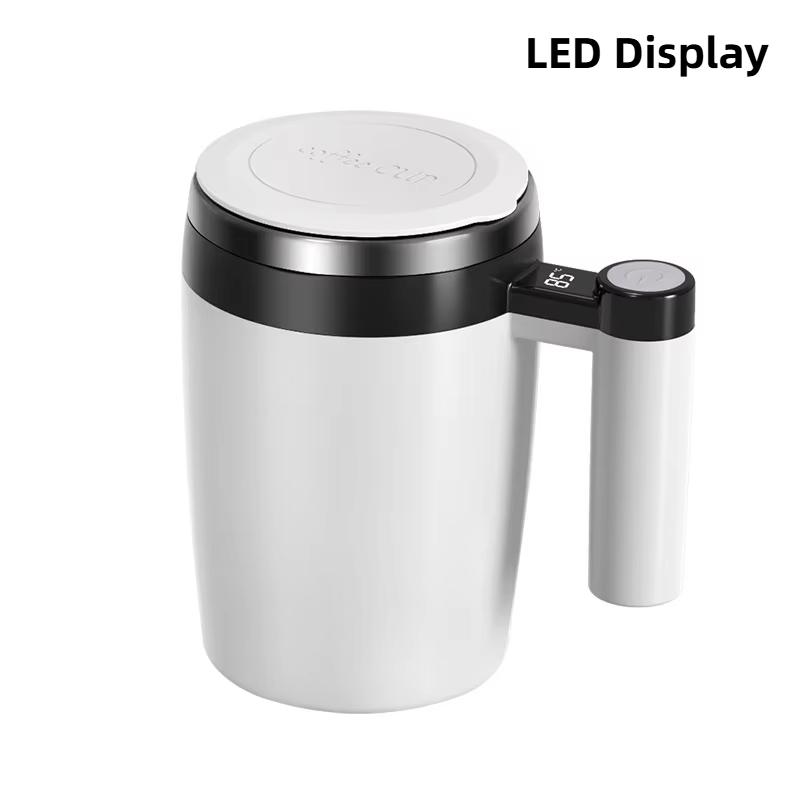 Coffee Mixing Cup LED Display Magnetic Mug Home USB Rechargeable Automatic Stirring Cup Electric Self Mixing Coffee Mug For Milk