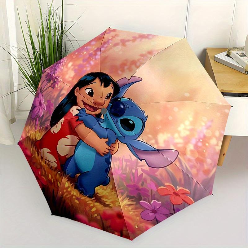 

1 Auto Open Lilo Stitch Themed Colorful 8-rib Portable Umbrella for Men and Women, A Compact Commuting Companion Suitable for Daily Drinking
