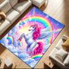 1pc Unicorn On the Clouds Carpet Rug for Living Room Bedroom Home Sofa Decoration,Kids Play Non-slip Floor Mat