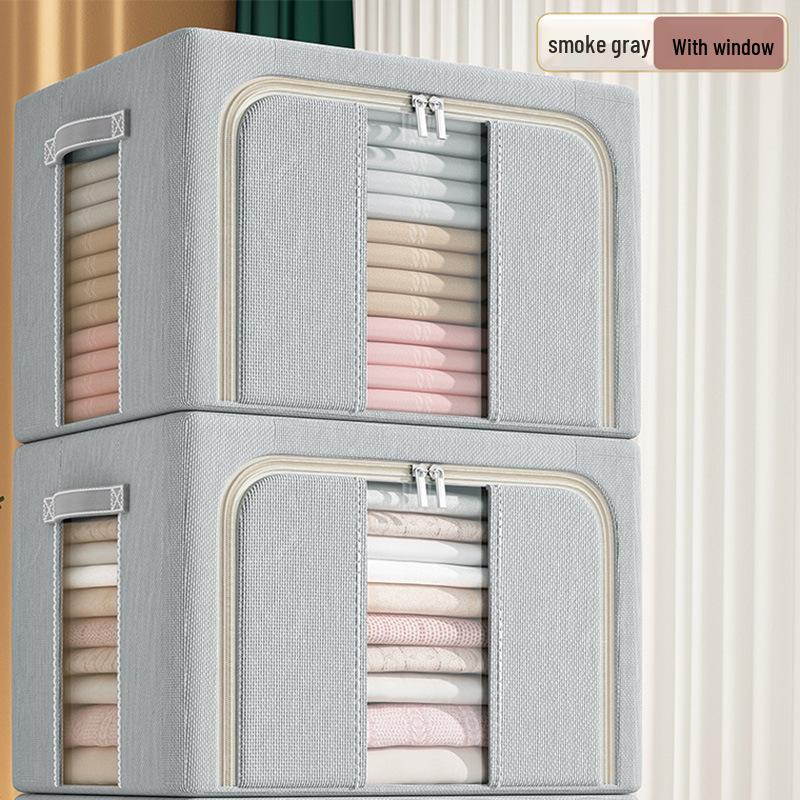 Cutie de depozitare impermeabilă din pânză Oxford cu cadru de oțel și design pliabil transparent pentru dulap, mașină sau depozitarea pilotei.