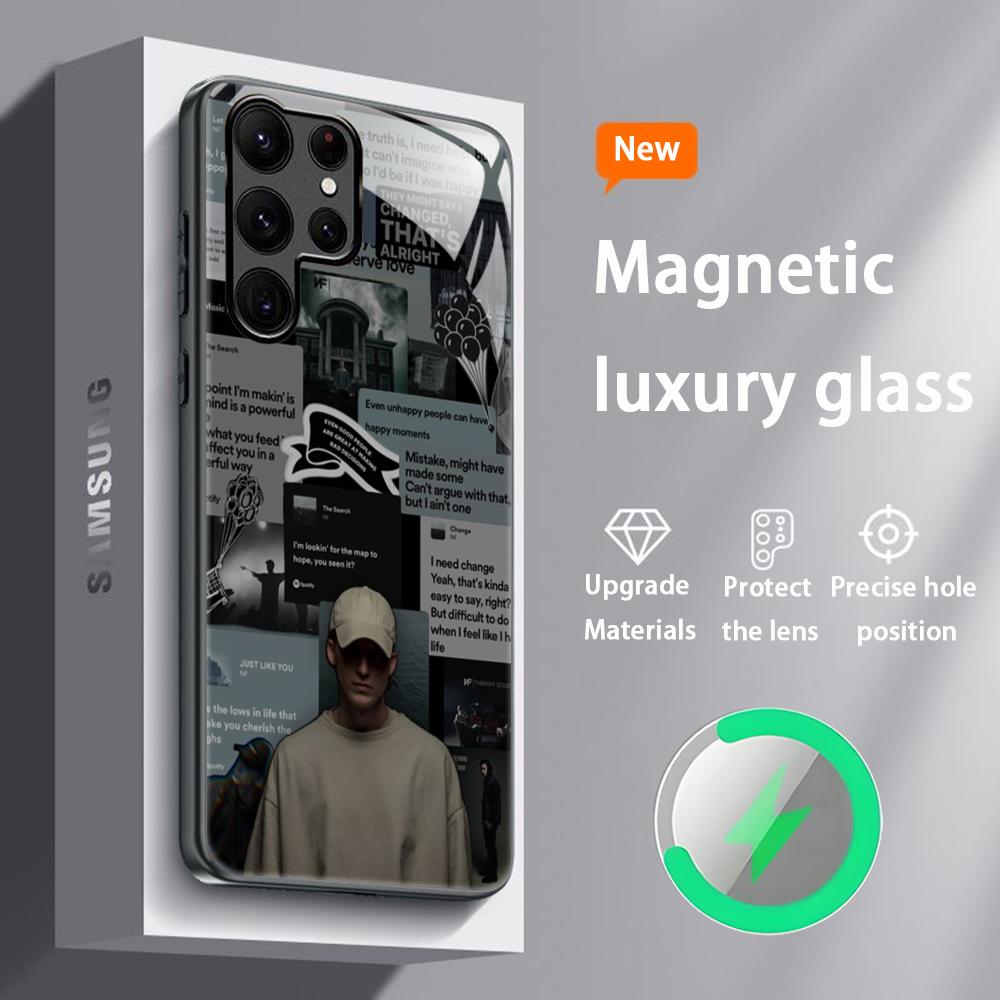Star N-F Rapper Popular Phone Case For Samsung S25 S24 S23 S22 S21 S20 Plus Ultra Note20 Glass Magnetic Case