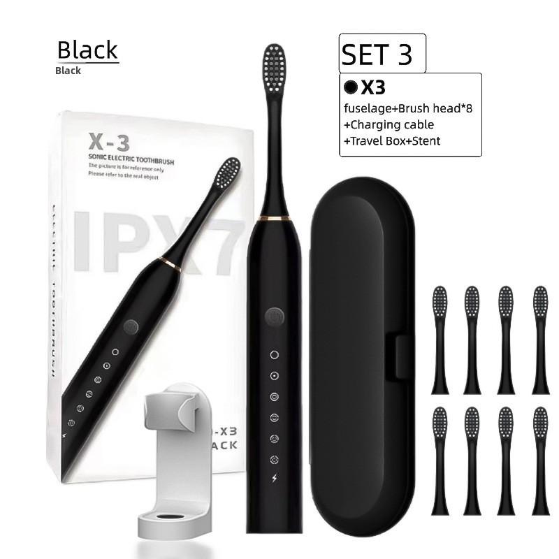 Electric Toothbrush, Rechargeable Model, Universal Soft Bristle Brush for Adults and Children, Portable Travel Set for Home Use, Toothbrush.