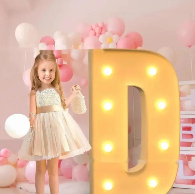 Reusable Large Illuminated Marquee Letter Light Frame Box Romantic Proposal Wedding Photo Booth Backdrop Birthday Party Custom Name Decoration Prop 70cm