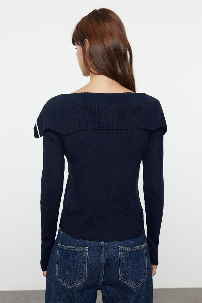 Women's Fashion Stylish Cardigan Pink Color Block Turn-down Collar Knitwear Cardigan