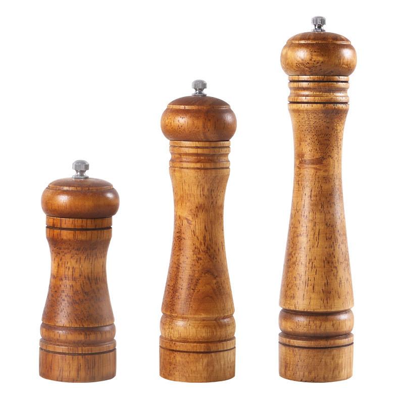 Antique Finish Wooden Spice Grinder With Manual Pepper And Salt Mill For Cooking Enthusiasts