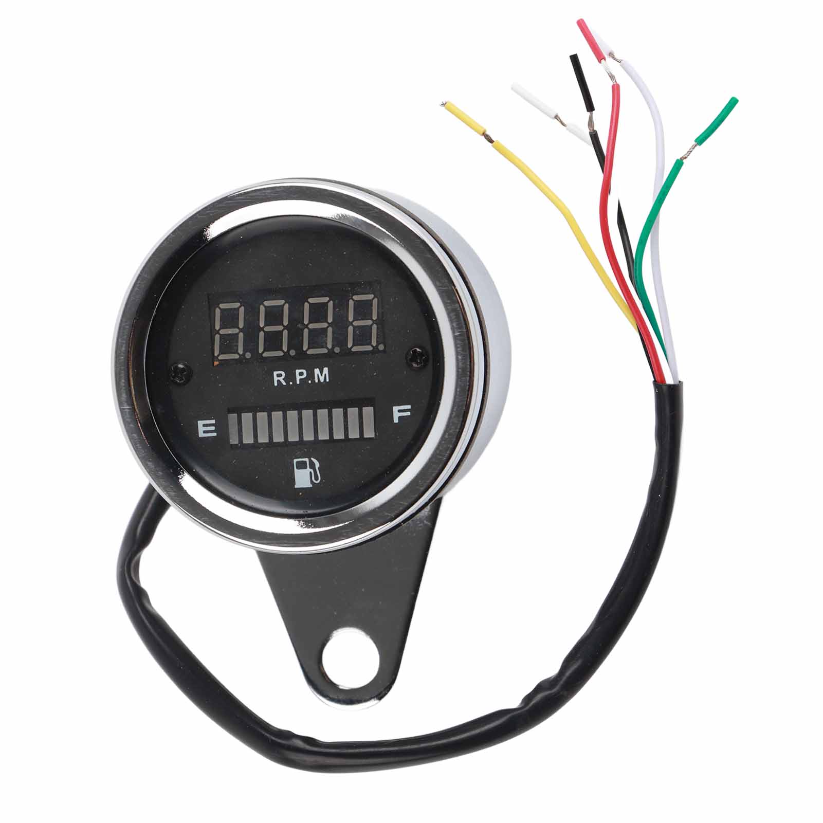 

Motorcycle Digital Tachometer Tacho Speedometer Gauge 2 Airguide Cylinder Modified Instrument