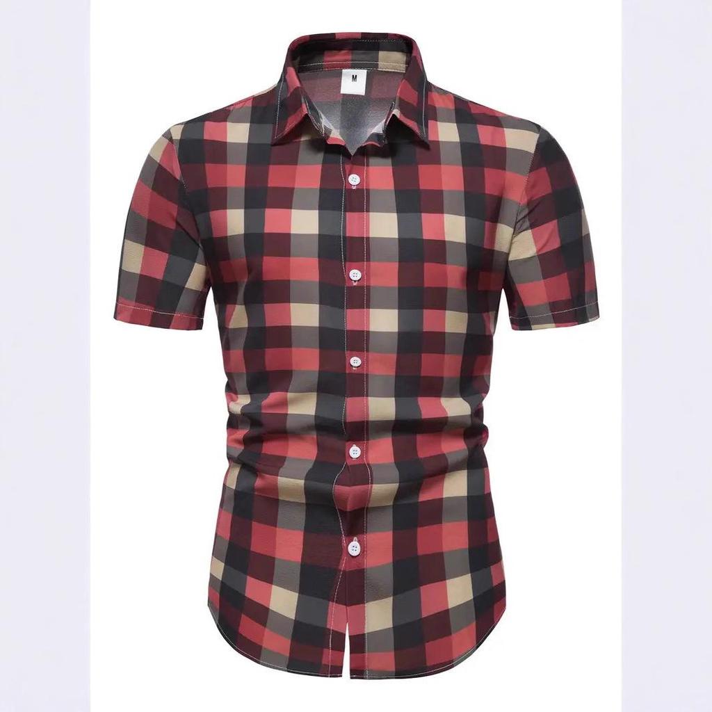 Herren Geometrisches 3D-Druck Kurzarm Freizeitshirt