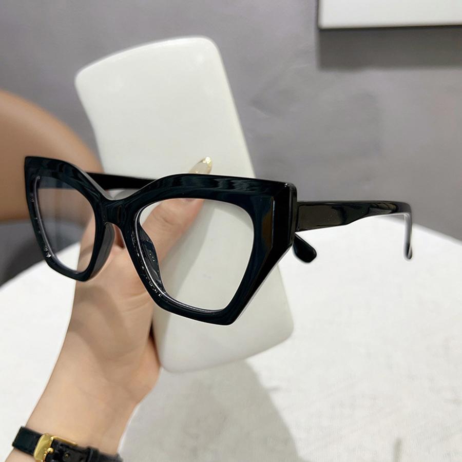 Blaulichtblockierende Brillenfassung für Damen, schlichte Brille, Vintage-Optik, Brille, Unisex, neuer Trend, Computerbrille, Katzenauge mit klarer Linse
