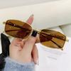 New Rimless Sunglasses Rectangle Fashion Popular Women Shades Small Square Sun Glasses For Male Summer Traveling UV400 Eyewear