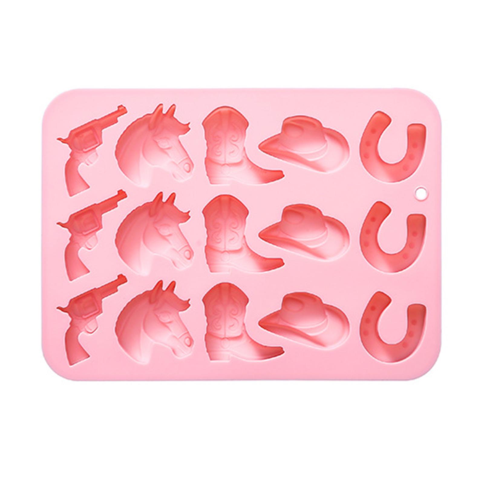 

Cake Mold Reusable Bakewares Cowboy Theme Baking Moulds Suitable for Baking Enthusiasts Creating Chocolate Fondant розовый