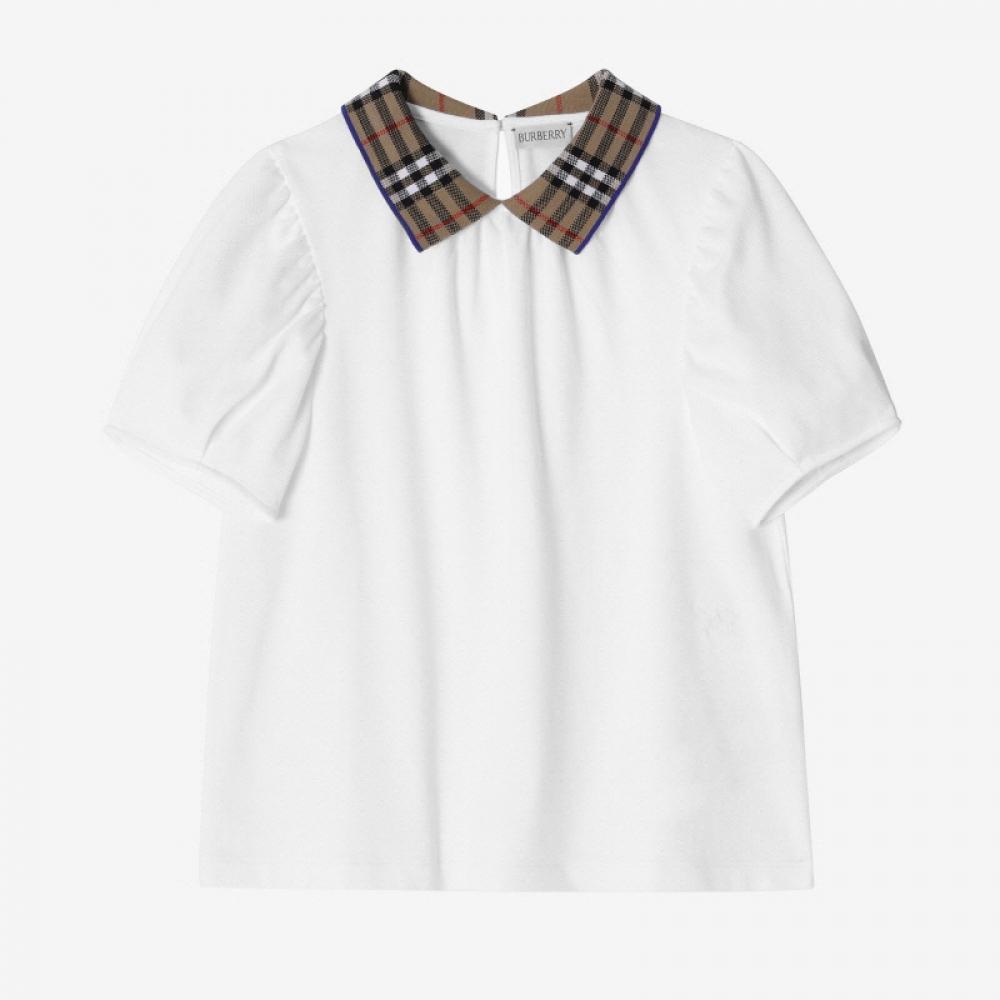 Burberry 8073164 A1464 Vintage Check Polo Girls Kids Short Sleeve Tee