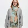 Boucle Knit Tie Dye Scarf Western Style Winter Neck Warmer Gradient Shawl  Outdoor