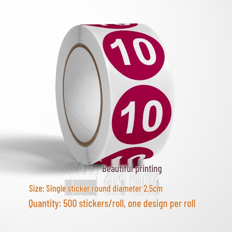 Adesivos Redondos Autoadesivos com Números 1-33 – Rolo de Etiquetas de Identificação Seriada Coloridas