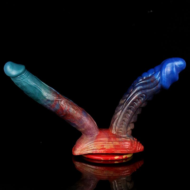 Silicone Double Headed Dildo with Suction Cup Masturbator Anal Plug Adult Sex Toy  Strap on Dick Femdom