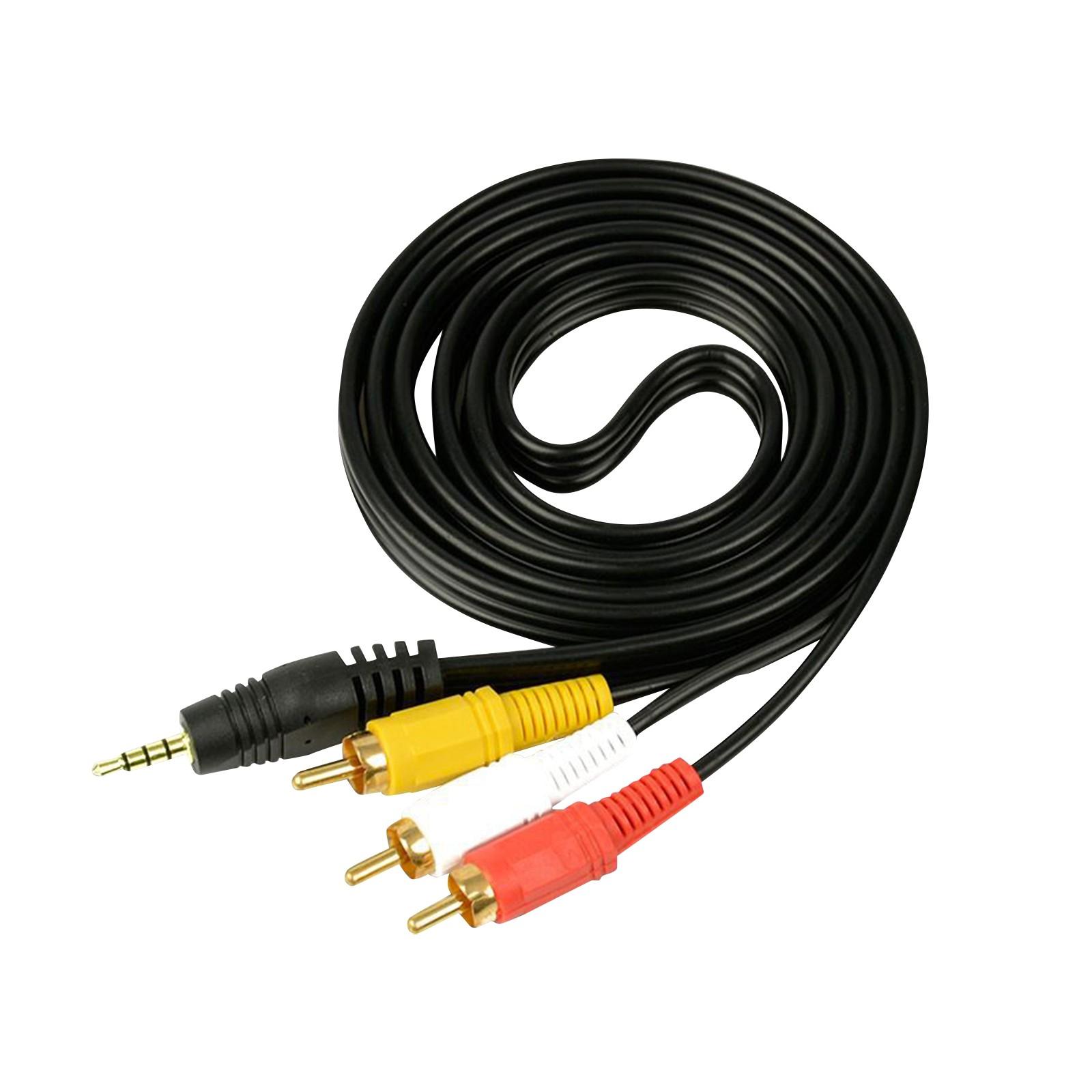 

AV-аудиокабель 3,5 мм One Minute Three Color для компьютера, мобильного телефона, телевизионной сети, DVD-приставки, 3RCA видеокабель для подключения 1,5 м One Size чёрный