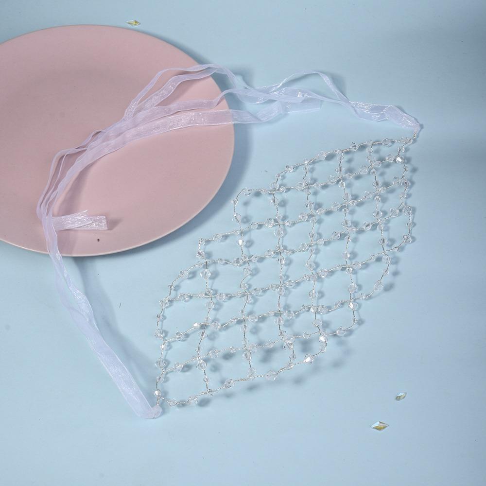 

Exquisite Rhinestone Hair Band Net Shape Hair Hoop Fashion Bride Tiaras for Bride серебряный