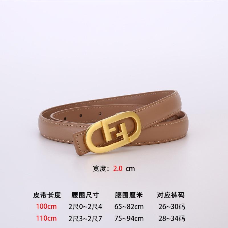F Letter Buckle Premium Sense Business Belt Genuine Leather Women'S Cowhide Alloy Smooth Buckle Belt Belt