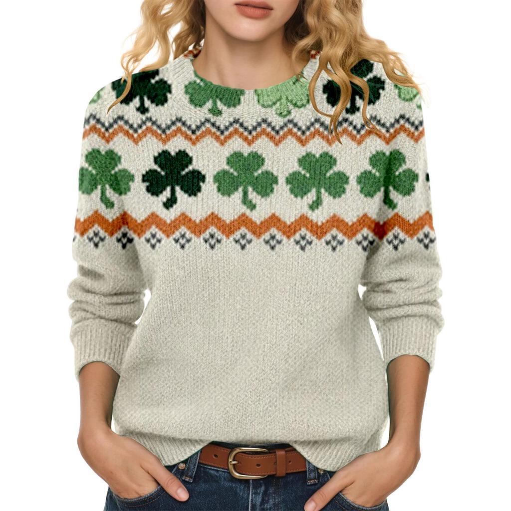 LXF-YT52 Saint Patrick's Day Pullover Sweater, Europe and America Style, Spring & Autumn Long Sleeve