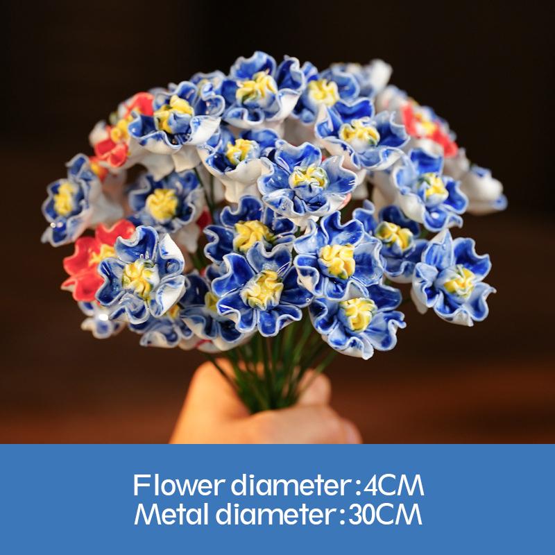 Ceramic Flower Artificial Flower Handmade Fake Flower Creative Floral Home Decor Party Wedding Garden Decor Valentine's Day Gift