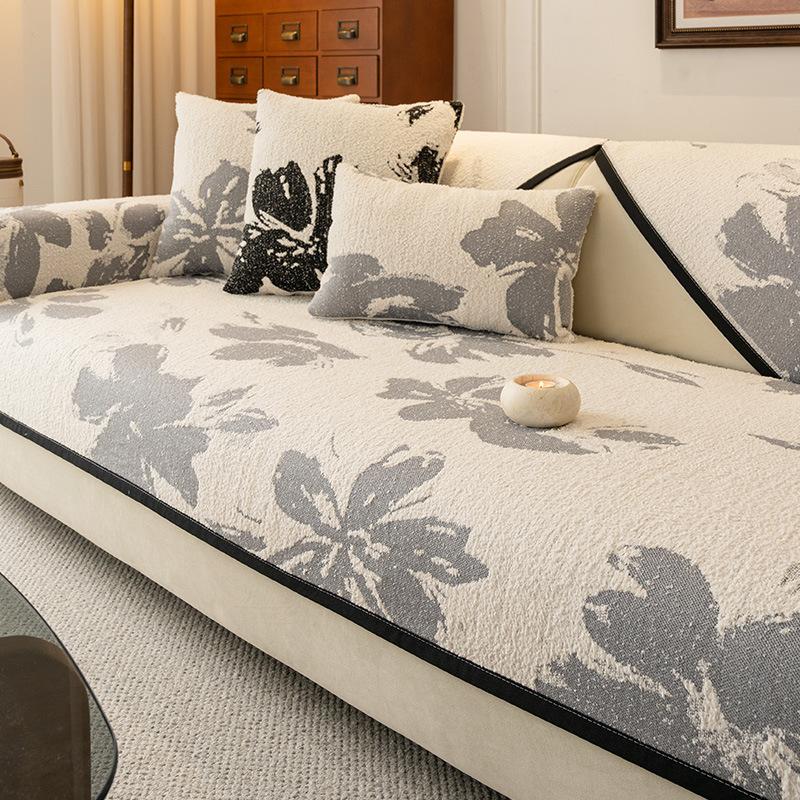 Autumn And Winter Half-Fleece Sofa Cushion  New Thickened Non-Slip And Dirt-Resistant Seat Cushion Washable Sofa Cover Towel
