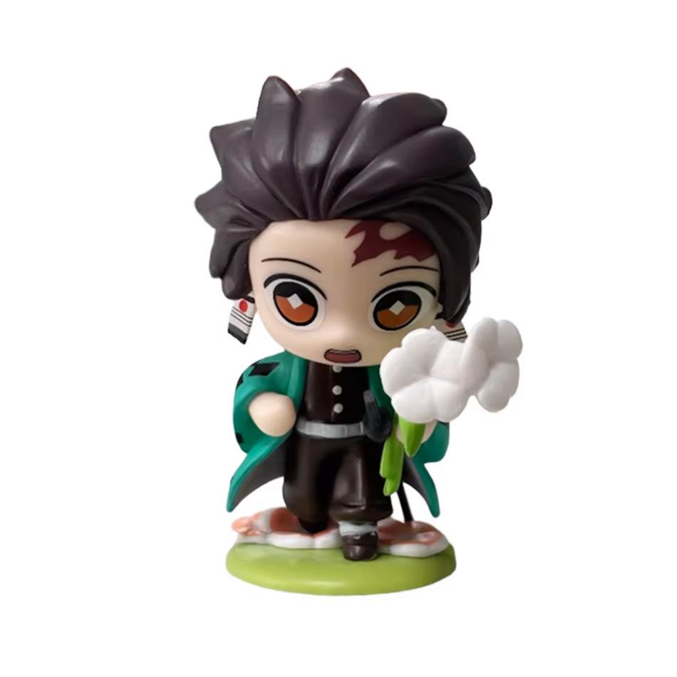 ! Anime Demon Slayer Blind Box Figure Tanjiro Kamado Nezuko cartoon PVC Model Desktop Ornament Child Christmas  New Year Gift