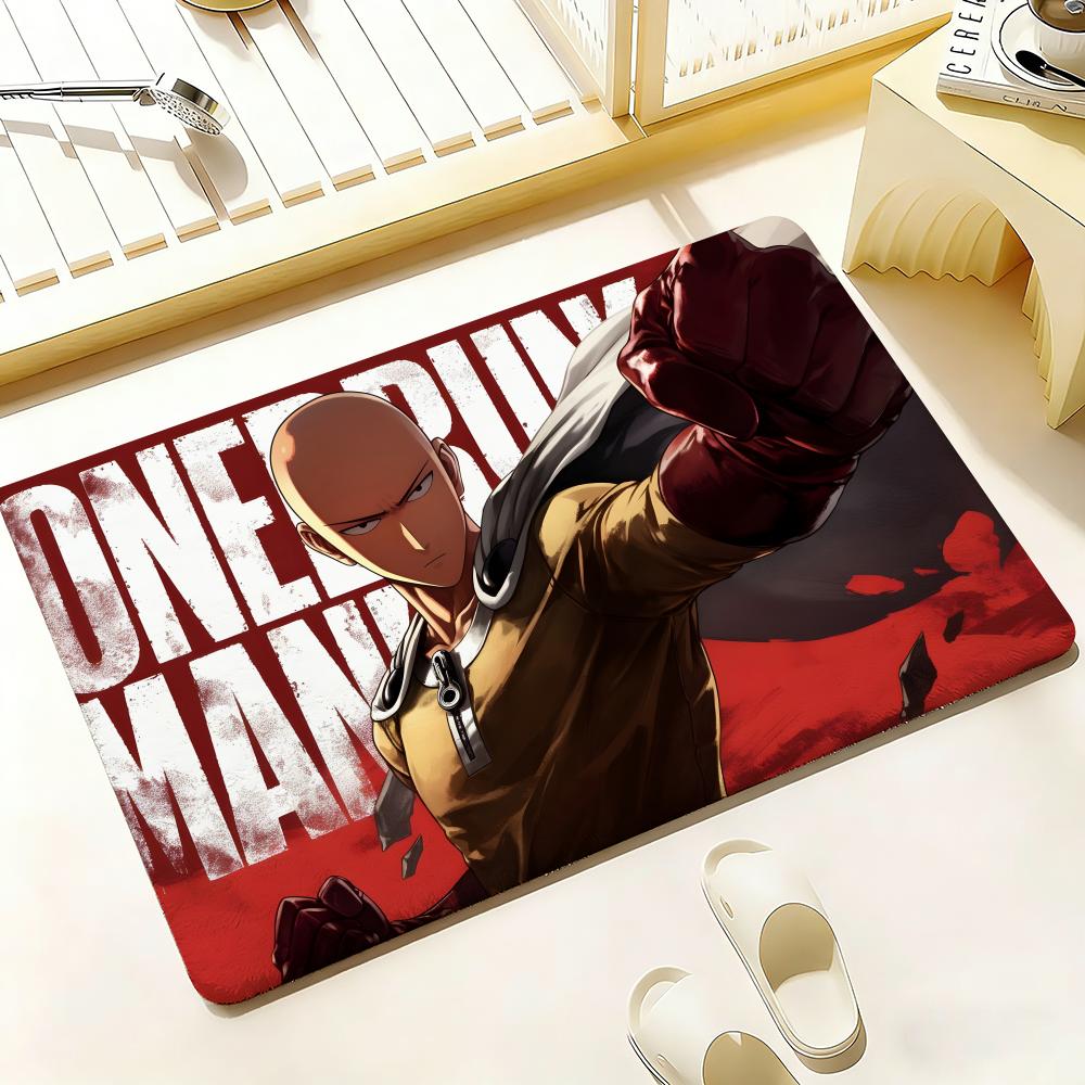 Anime Hot O-One-Punch Man Floor Mat Bedroom Living Room Flannel Door Mat Non-Slip Home Decor