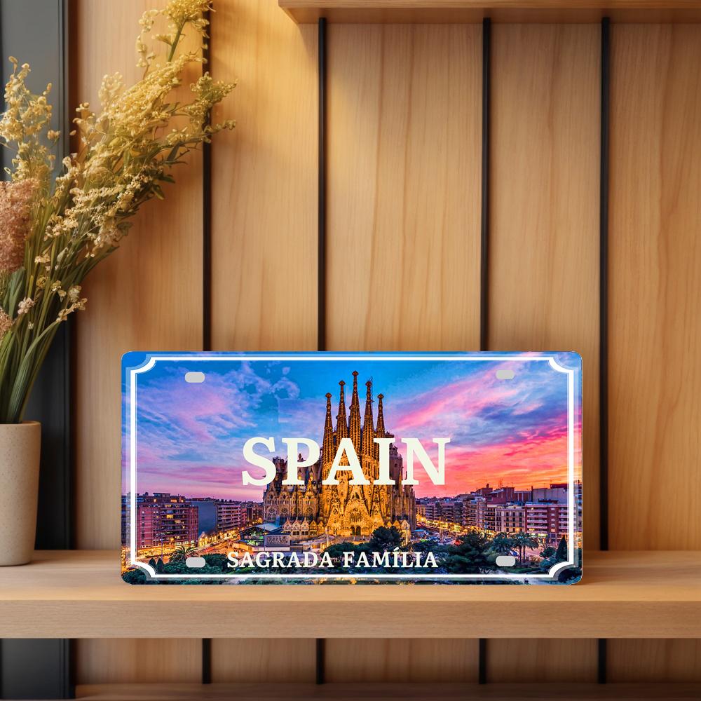 YZFQ Spain Madrid  Vintage Metal Sign Barcelona Tin Plate Tourist Souvenir For Wall  Bar Garage Home Decor 12X6inch JM-0174