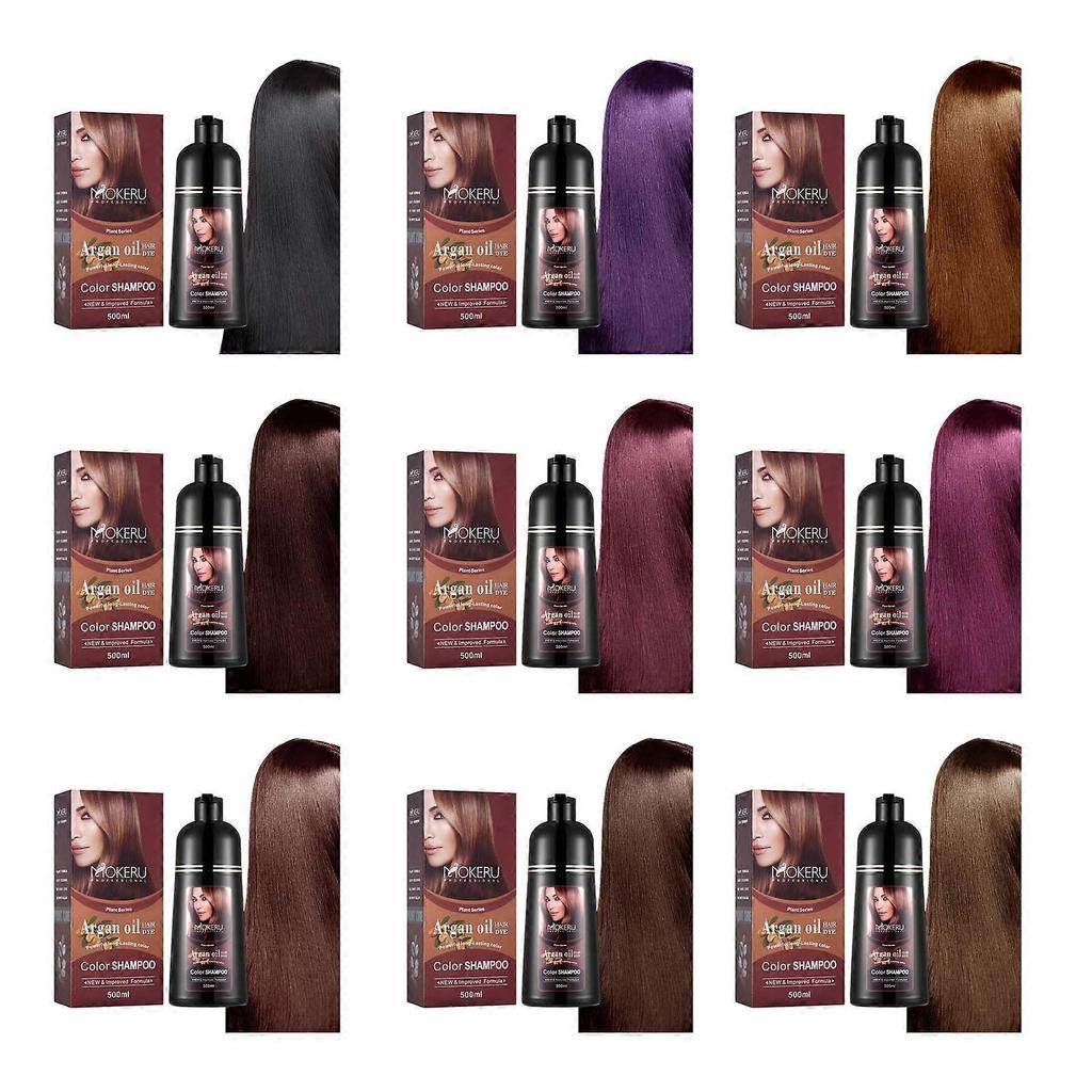Argan Oil Black Hair Dye Shampoo for Gray Hair Instant Hair Color Shampoo Natural for Women Men Burgundy
