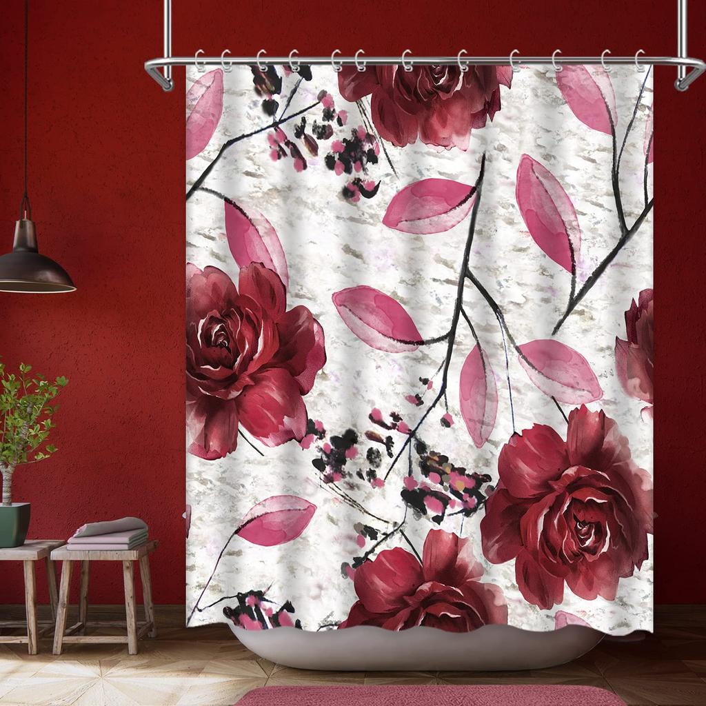 Satın alın Home Bathroom Shower Curtain Vintage Floral Bathroom Decor