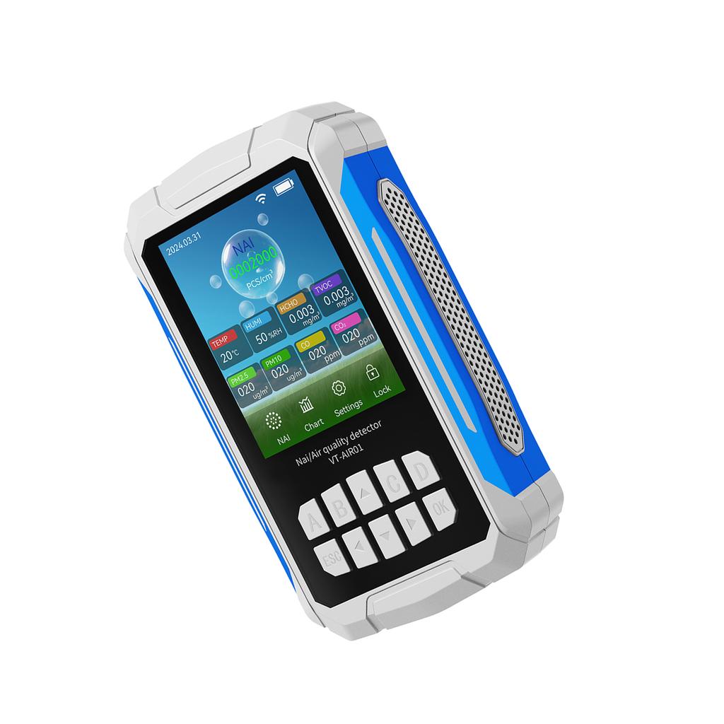 Air Quality Detector Ionizer Meter Alarm Function Portable Air Tester with Negative Ion Concentration/Temperature/Humidity/VOC/P