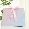 5Pcs Paper Gifts Bags With Bow Recyclable Birthday Wedding Handle Shopping Bags Present Clothing Cosmetic Jewelry Packaging Bags