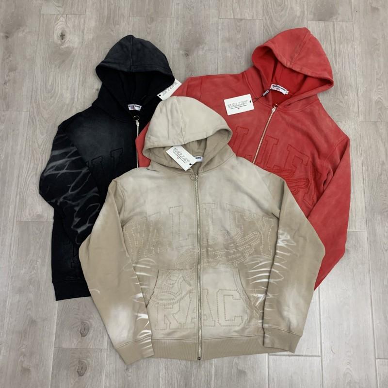 High Street Style Embroidered Rhinestone Hooded Sweatshirt Teenagers