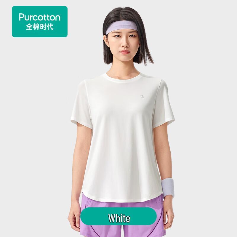 PurCotton Women s Knitted Round Neck Sports T-Shirt