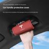 2Pcs Car Anti Slip Pull Glove Leather Handle Protector Cover For Tesla Y S Highland Juguete Model 3 Coil X Cybertruck SpaceX